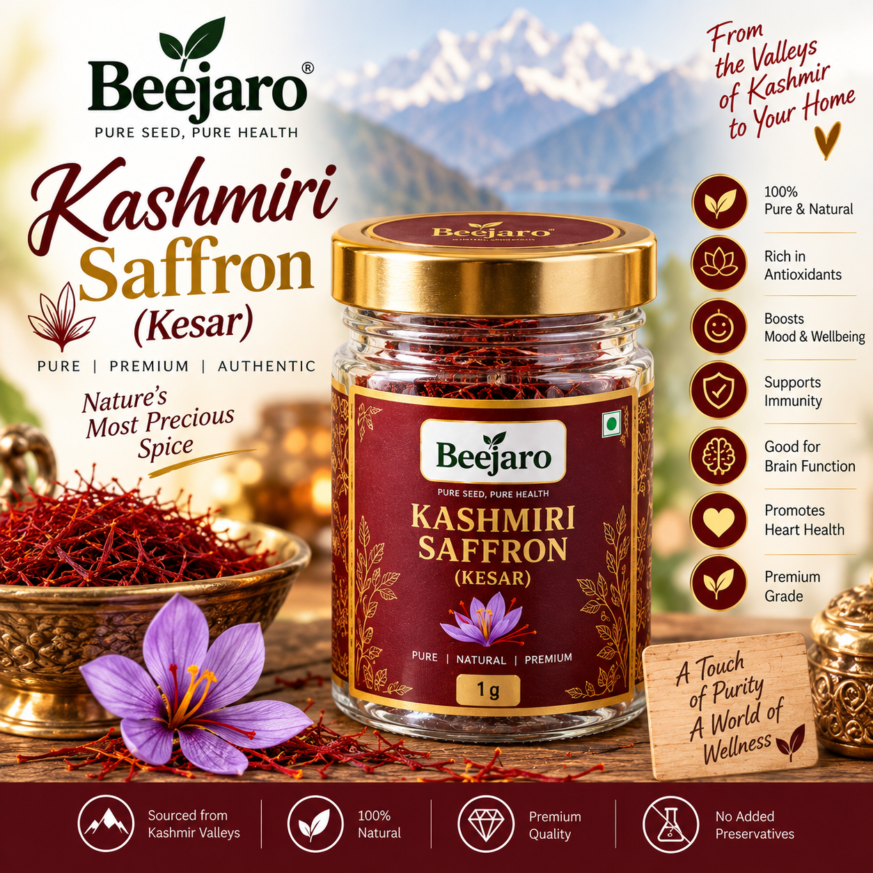 Kashmiri Saffron (Kesar)